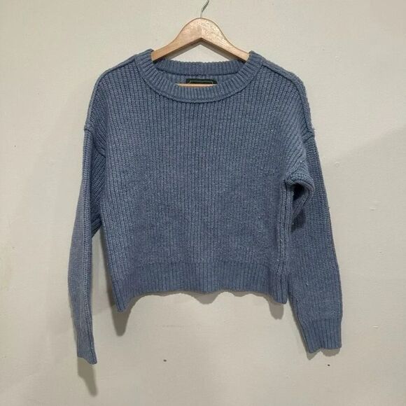 American Eagle Thick Knit Chucky Blue Sweater Size Small Wool Blend - Picture 1 of 4